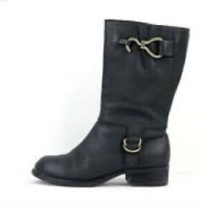 Cole Haan‎ Tantivy washed black Nubuck leather calf high boots women's size 7